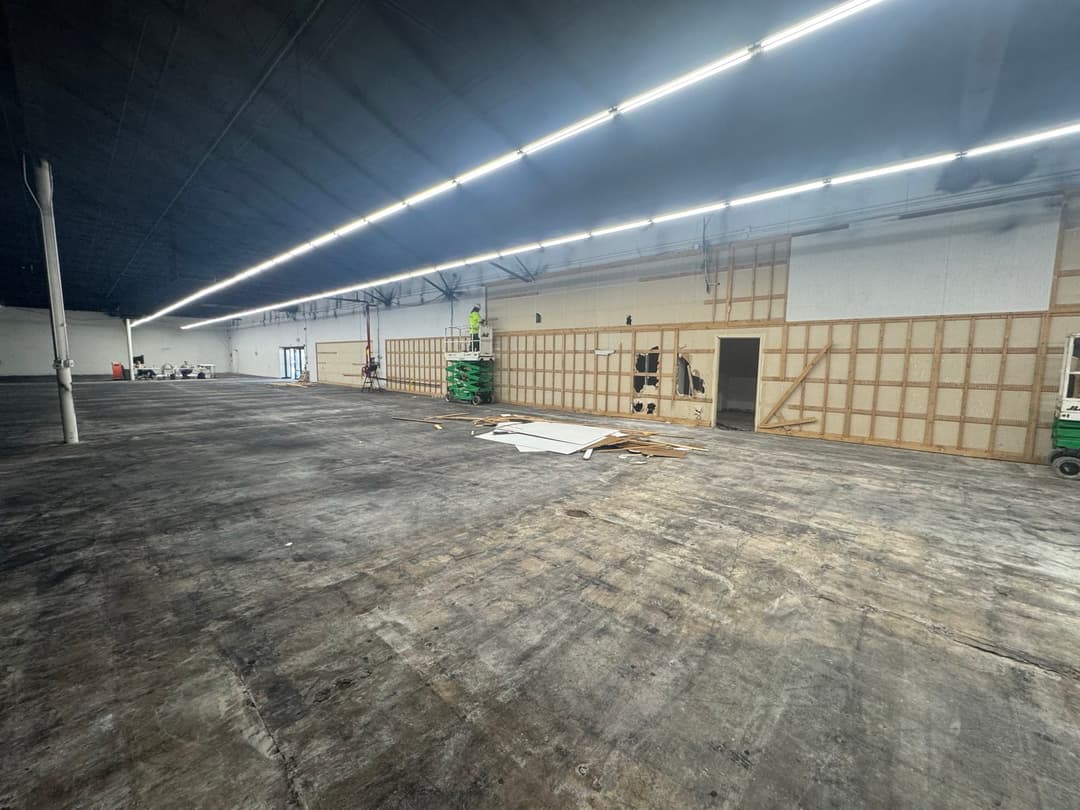 All American Labor crew on a commercial warehouse build-out
